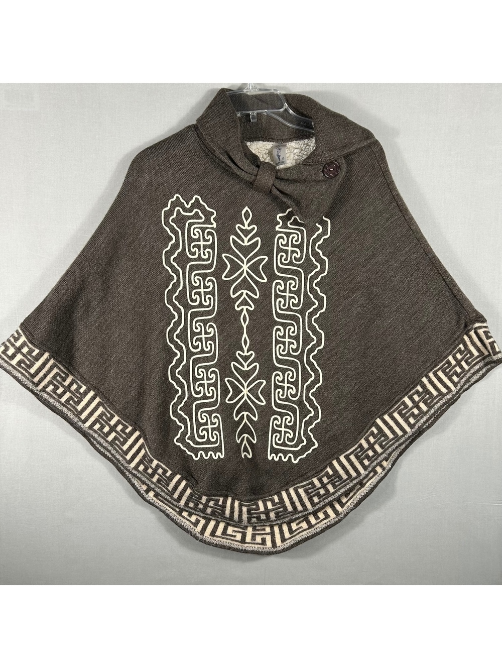 Norma Angelica Mexican Style Poncho Womens Wool Cape Mañanita Sherpa One Size